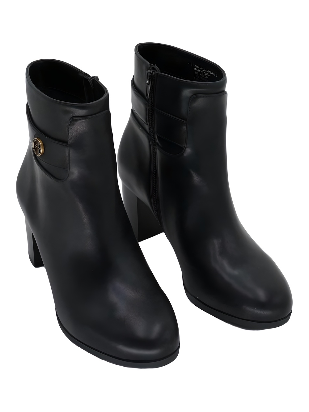 Giani Bernini Artta Round Toe Ankle Bootie Black Beauty 2.5" Block Heel Size 8.5